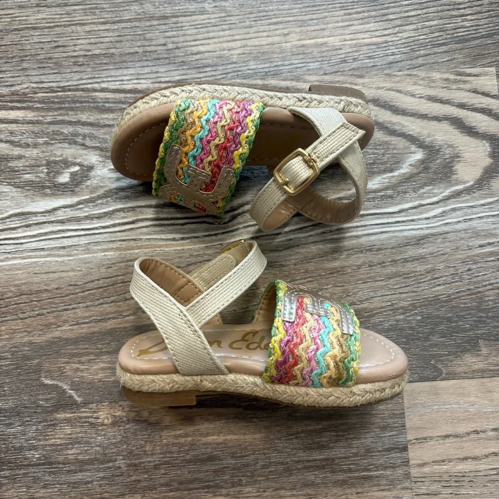 Sam Edelman Kara Multi Colored Band Sandal Girls 5